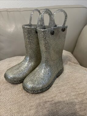 Western Chief Kids Glitter Rain Boots - Silver